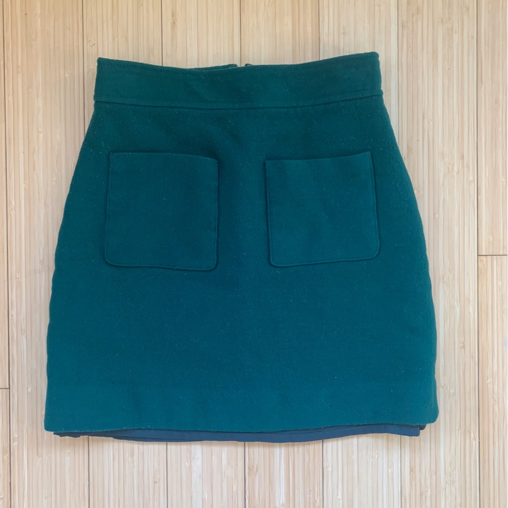 Emerald green J. Crew pocketed skirt